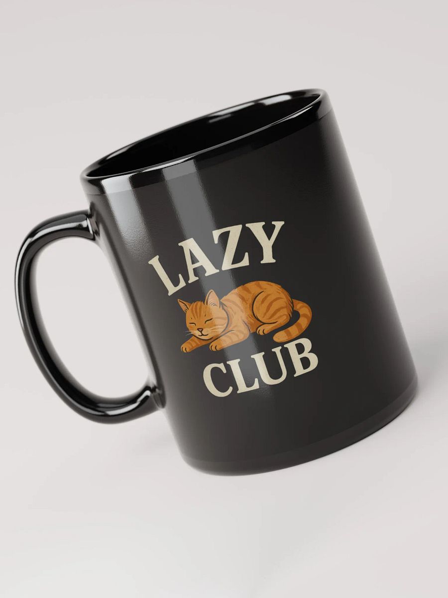 Lazy Club Black Glossy Mug product image (5)