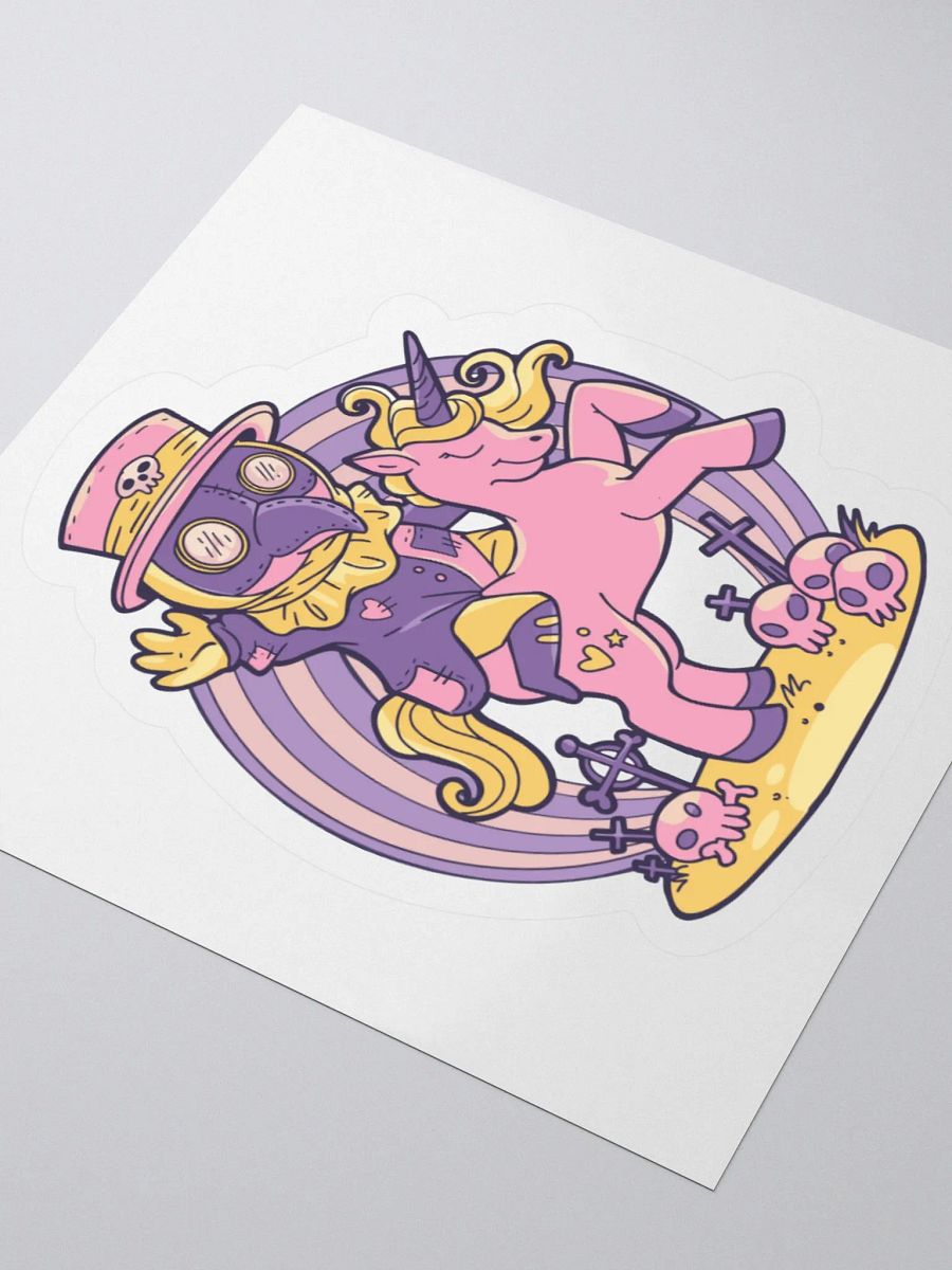 Plague Doctor Riding Unicorn Goth Pastel Halloween Funny Sticker product image (3)