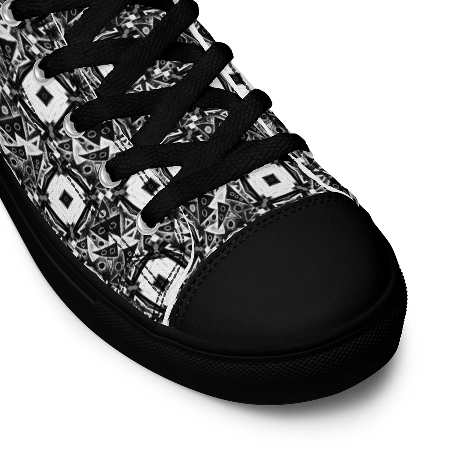 Abstract Monochrome Pattern Shapes and Squares Men's Canvas Shoes High Tops product image (13)