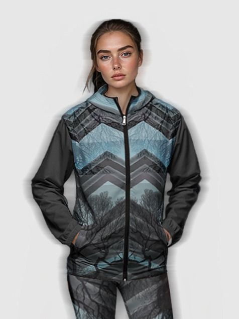 Gray Wood Unisex Windbreaker product image (2)
