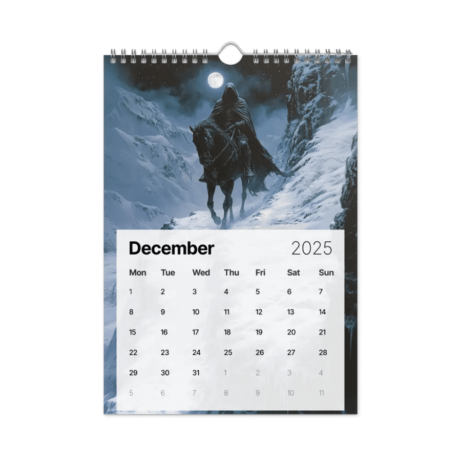 Dark Rider Wall Calendar (2025) by Allcolor product image (2)