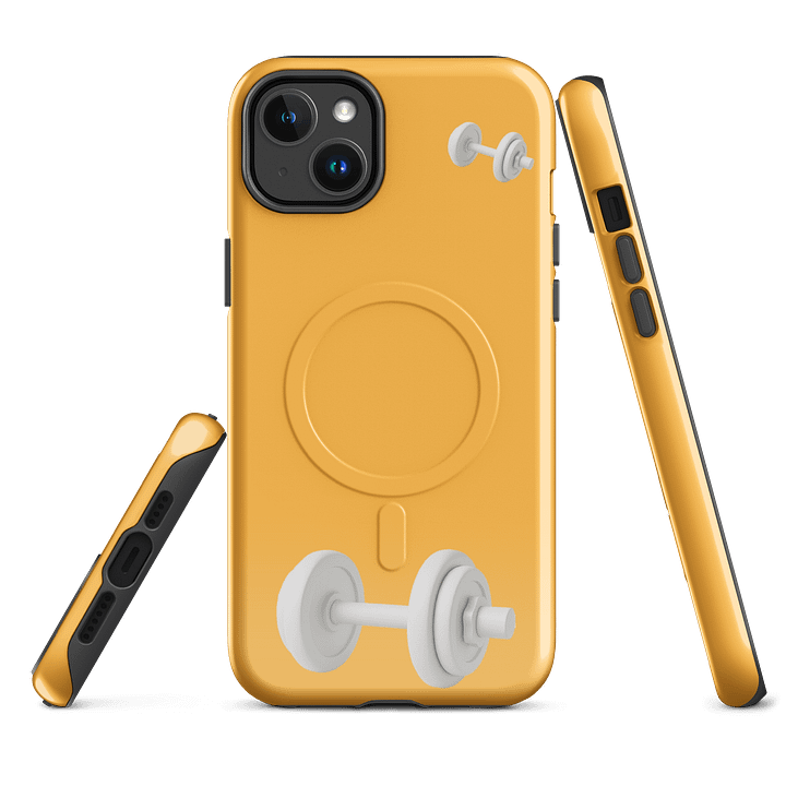 Golden Yellow Double White Dumbbell iPhone® Case product image (1)