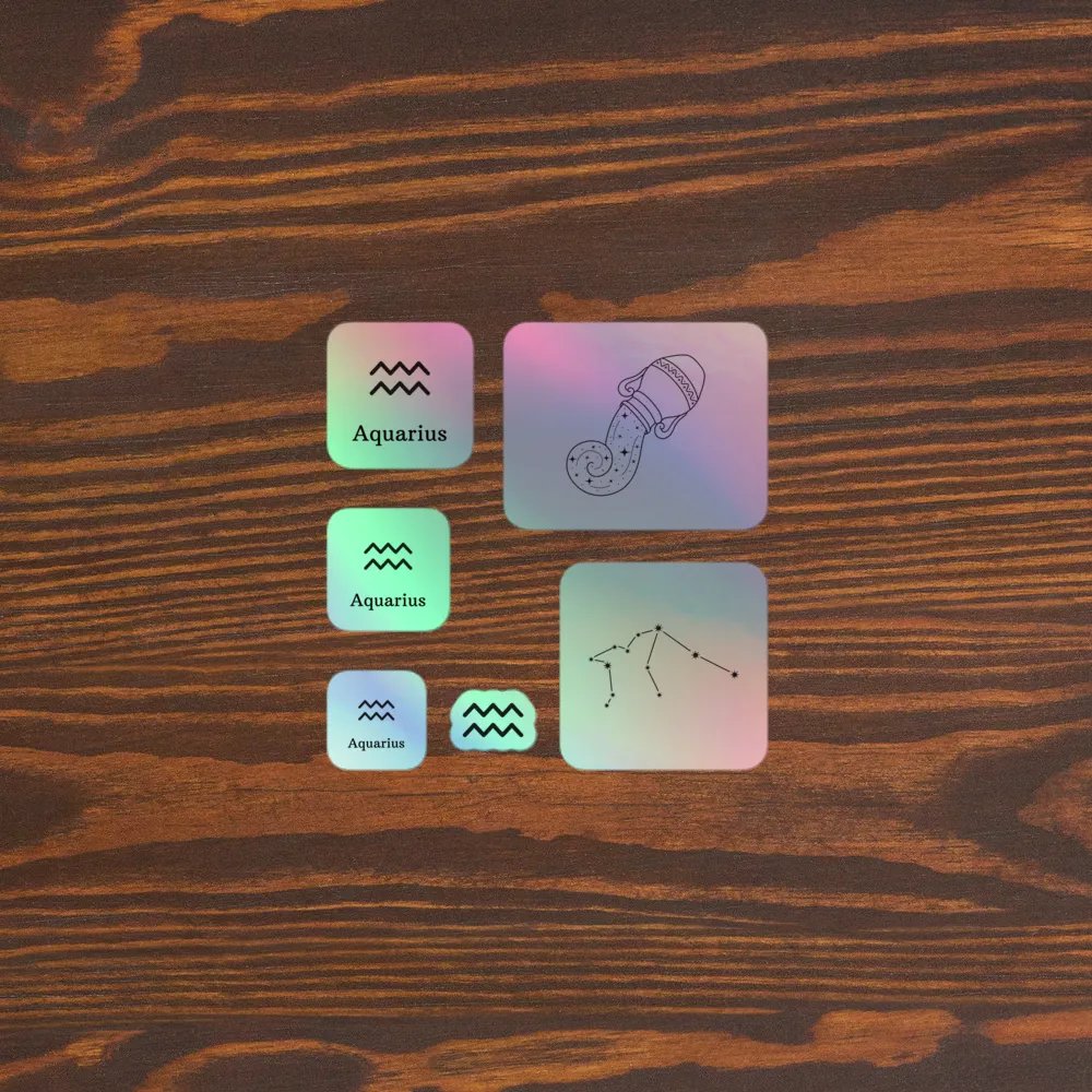 Zodiac Aquarius - Holographic Sticker Set product image (4)