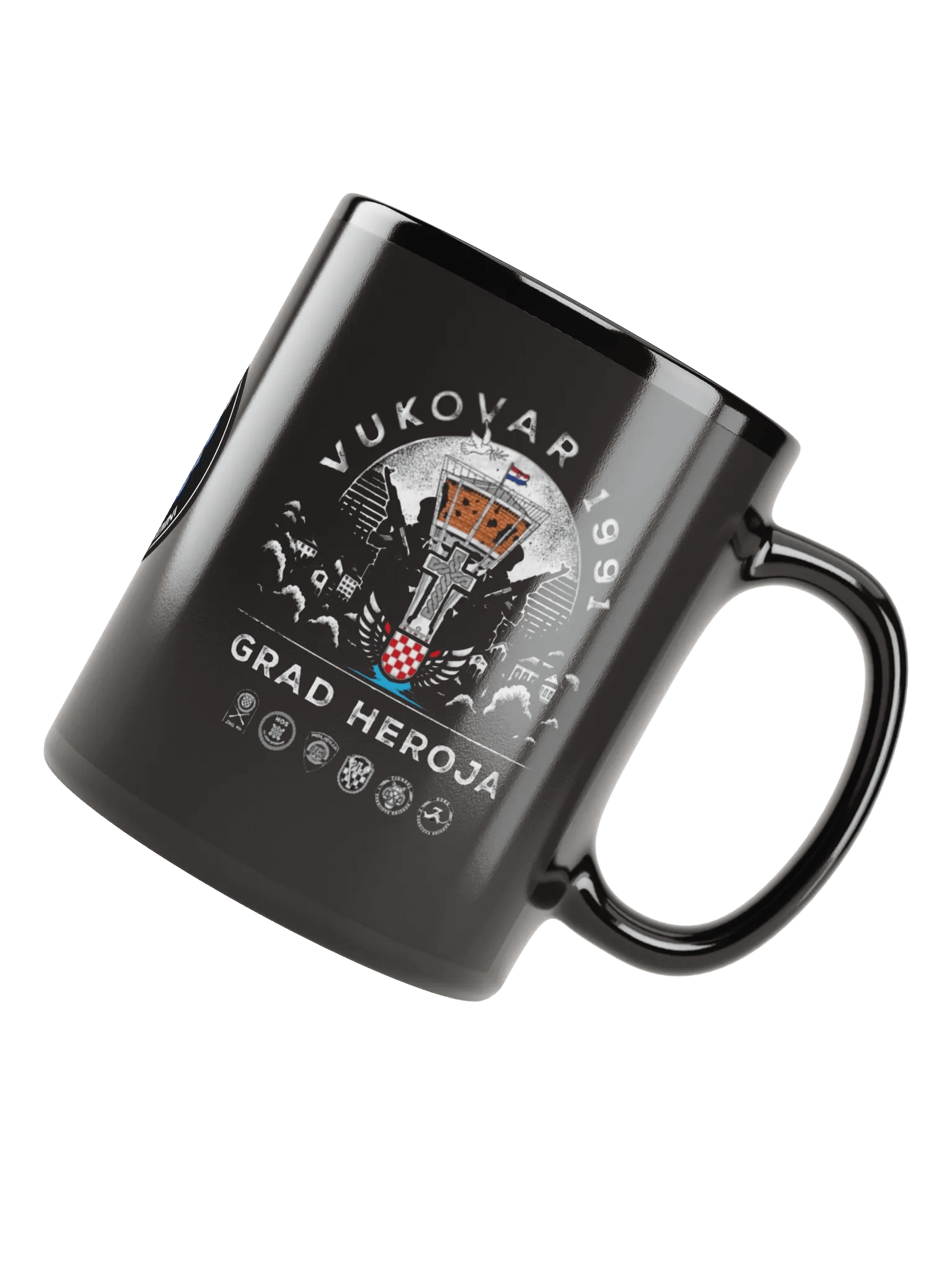 VUKOVAR 1991 HOS Emblem Black Glossy Mug product image (8)