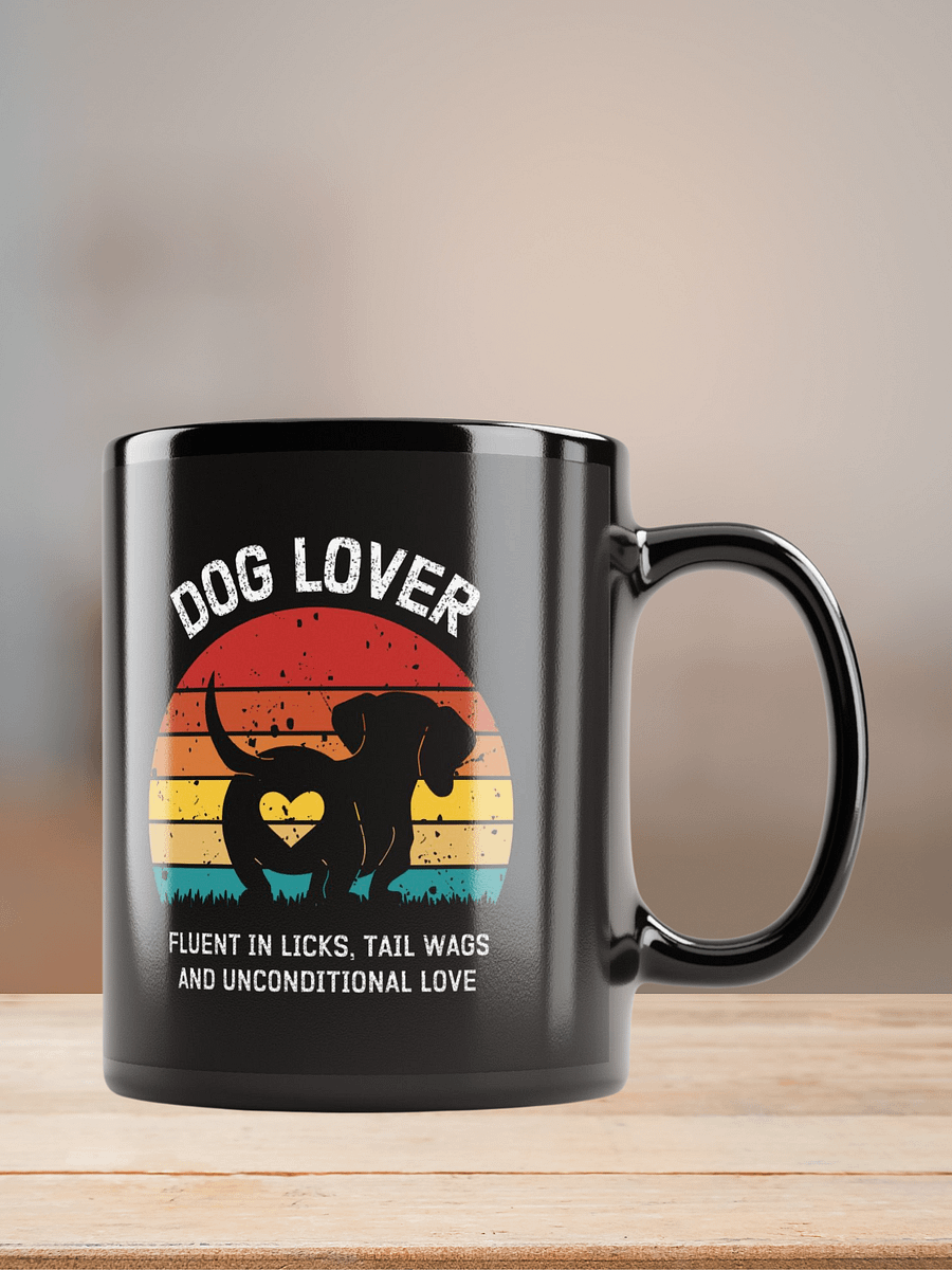 "Dog lover" black glossy mug product image (7)