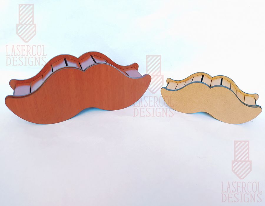 Mustache Shaped Father's Day Gift Boxes (2 Sizes) - Laser Cut Files product image (6)