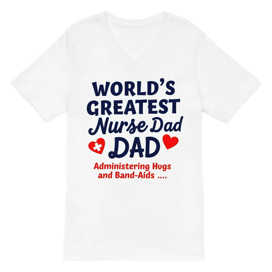 World's Greatest Nurse Dad V-Neck Tee product image (2)