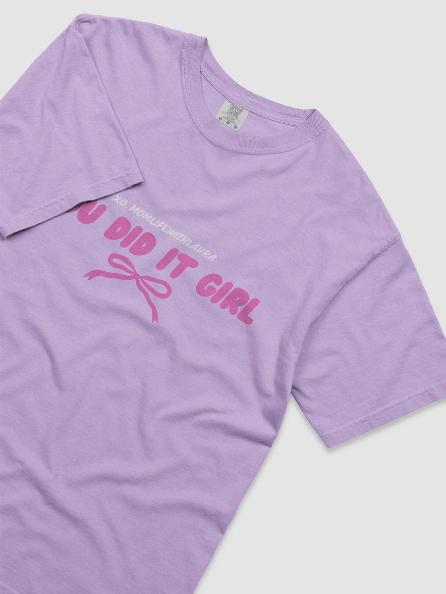 You Did it Girl Bow Comfort Colors Tee - Hot Pink/Orchid product image (3)