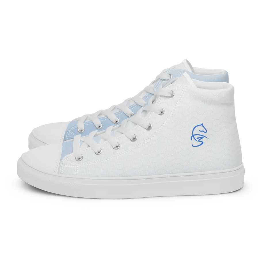 F3 Horse Logo Women's High Neck Canvas Shoes (Sky Blue) product image (4)