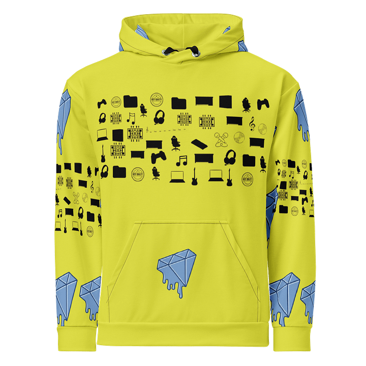 Yellow Vlog Academy All-Over Print Recycled Unisex Hoodie product image (1)