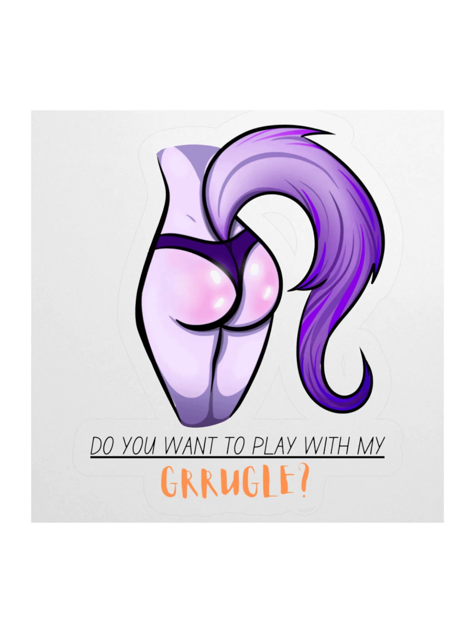 Grrugle? Purple Wolf Tail Vinyl Stickers product image (2)