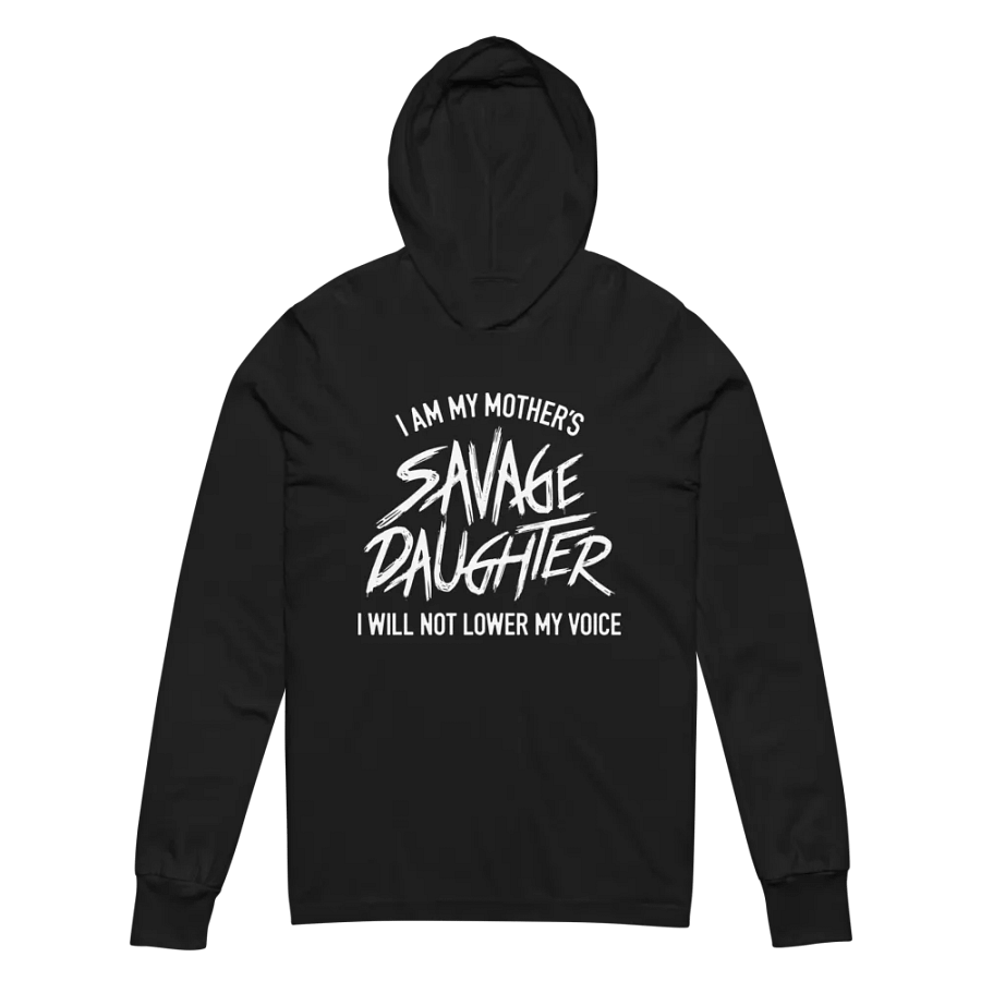 Savage Daughter Hooded Long Sleeve Tee (white print) product image (2)