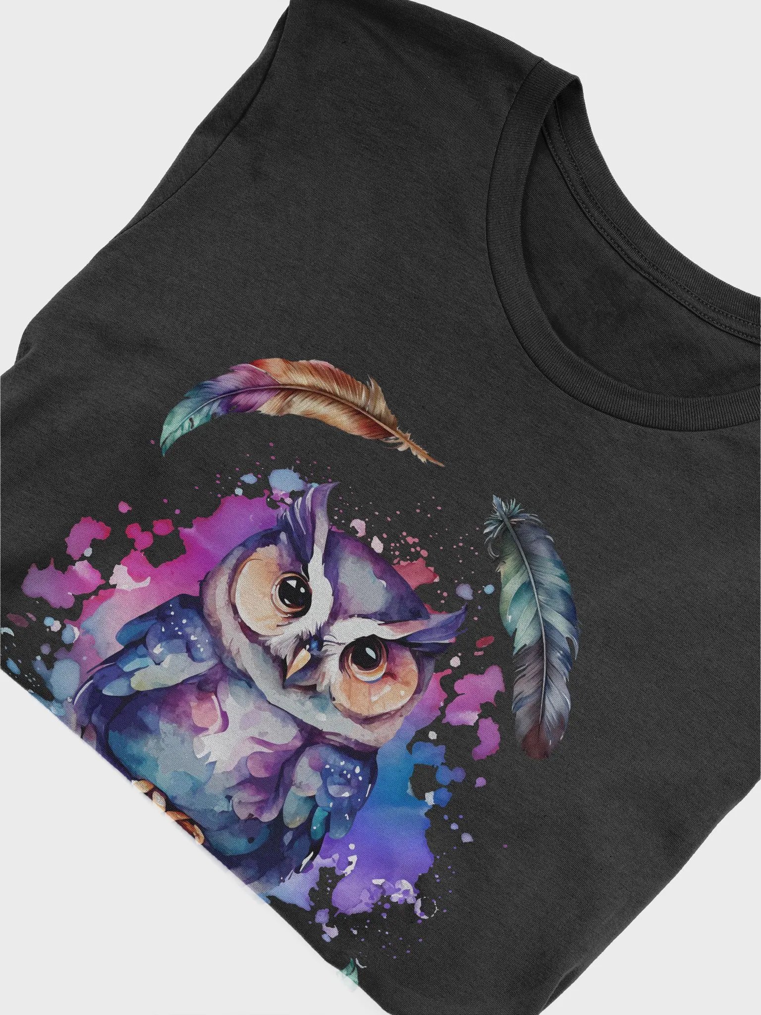 Whimsical Owl Feathers T-Shirt product image (3)