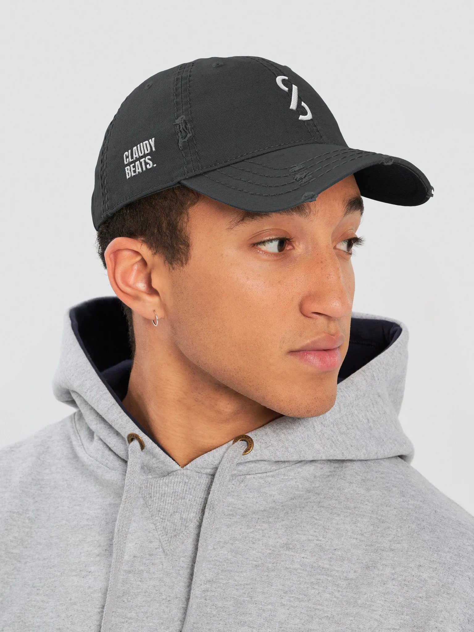 CLAUDY BEATS DISTRESSED DAD HAT product image (7)