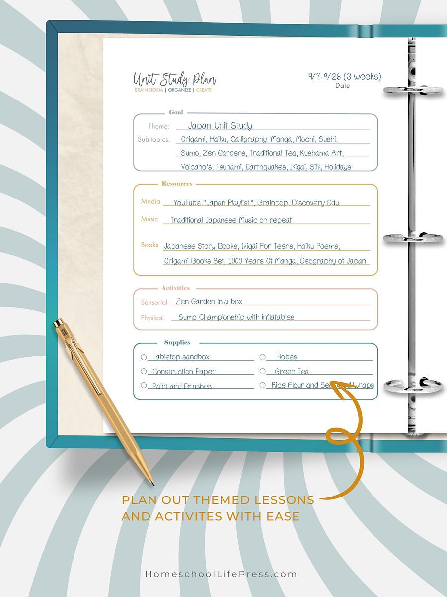 Unit Study Printable Planner product image (2)