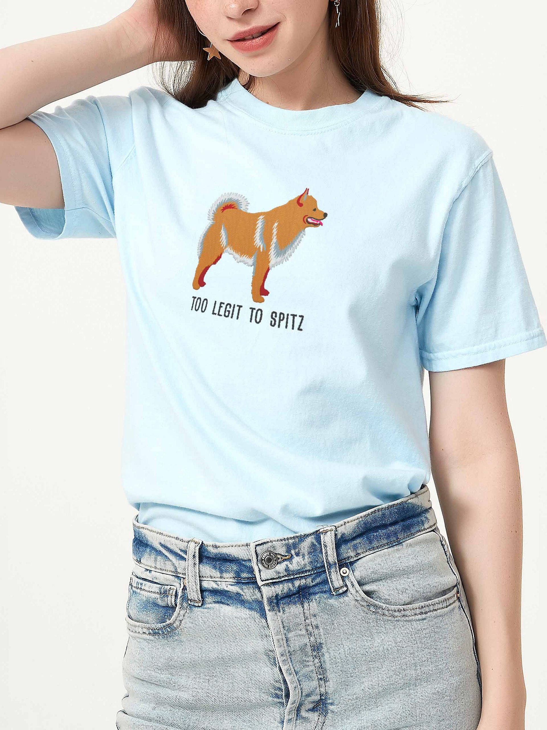 Too Legit to Spitz T-Shirt(Embroidered) of a Schipperke(Tan) product image (2)
