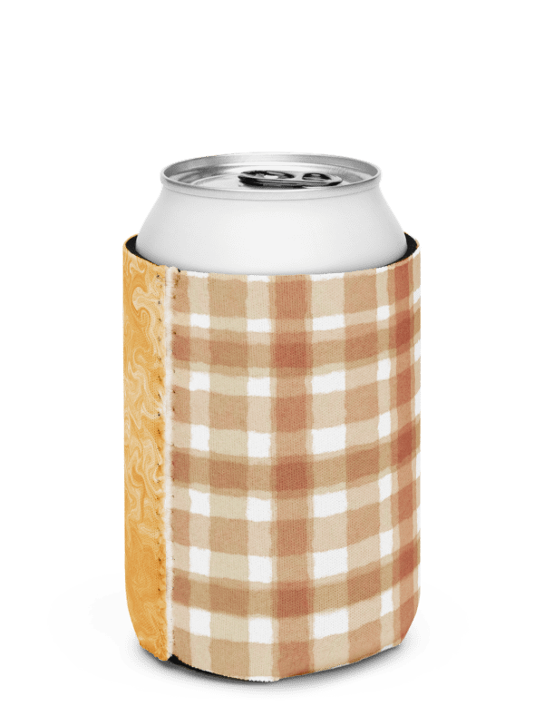 Retro Style Coozie Can Cooler – Brown & Yellow Dual Design product image (1)