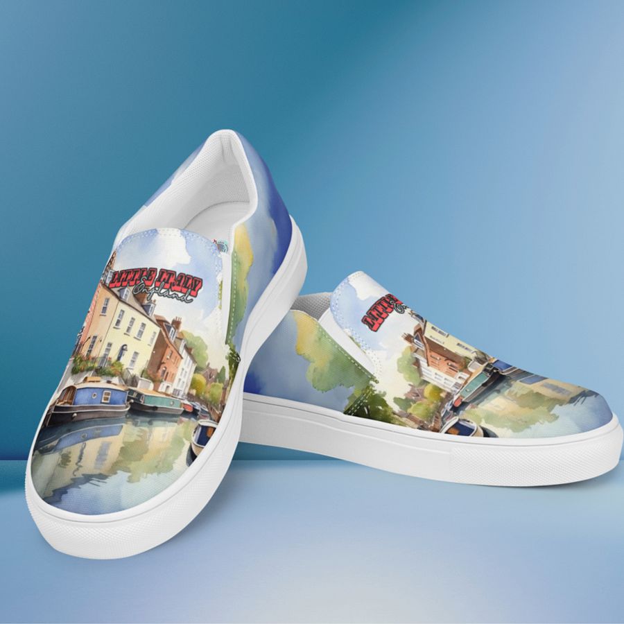 Little Italy - England - All Over Print - Watercolor - Slip On Canvas Shoes product image (7)