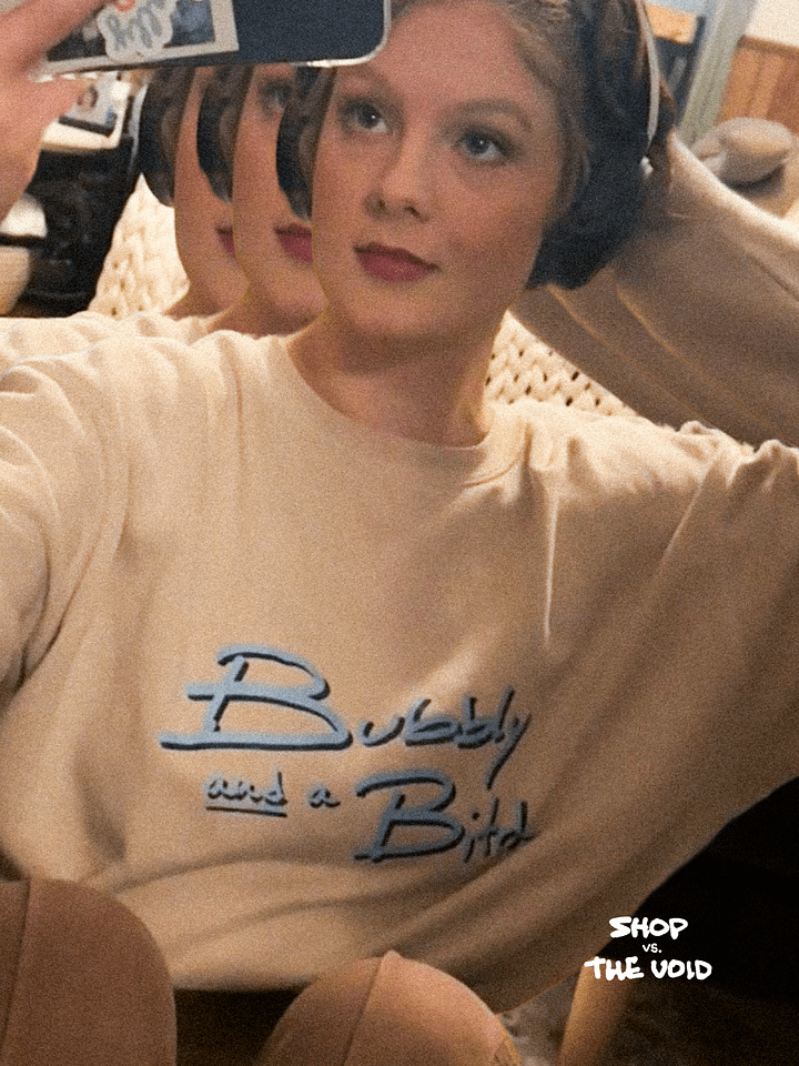 Bubbly and a B*tch (blue and purple shadow design) printed pigment crewneck product image (1)