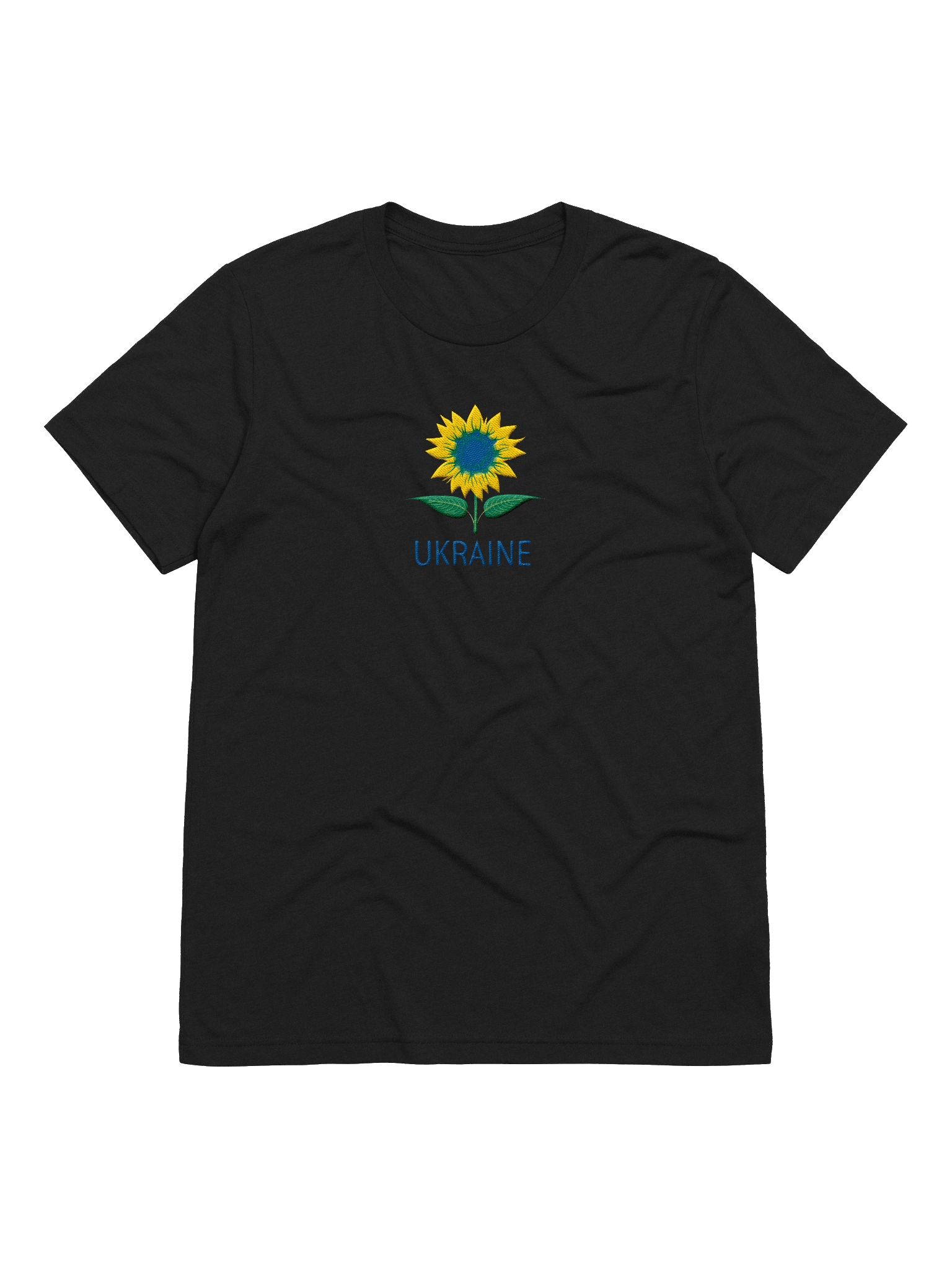 Ukraine Sunflower Ukrainian Symbol Yellow Blue Heritage Flower | Bella+Canvas Triblend Short Sleeve T-Shirt | Embroidered product image (5)