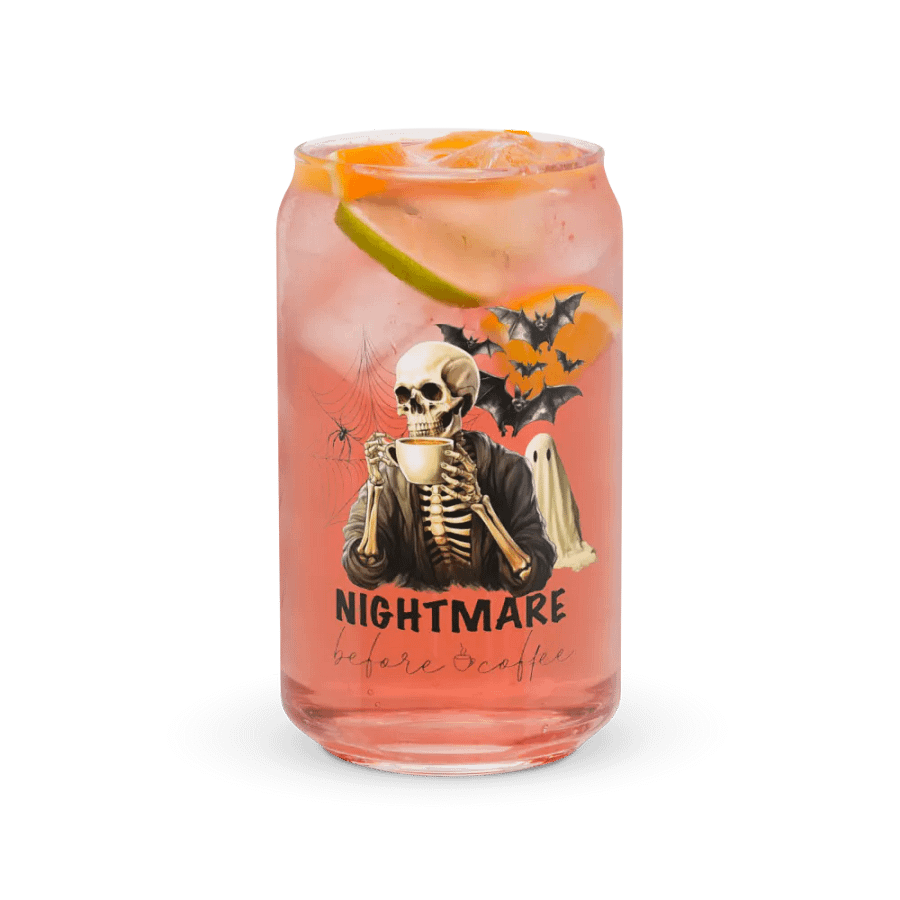 Nightmare Before Coffee Halloween Glass Cup product image (37)
