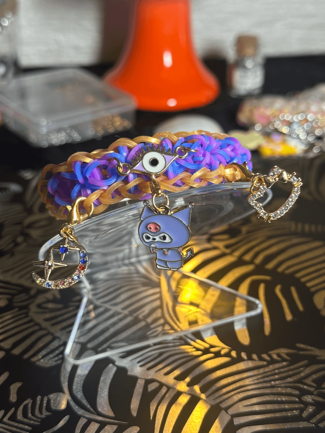 Purple Ninja Evil Eye Elastic Band Bracelet product image (1)