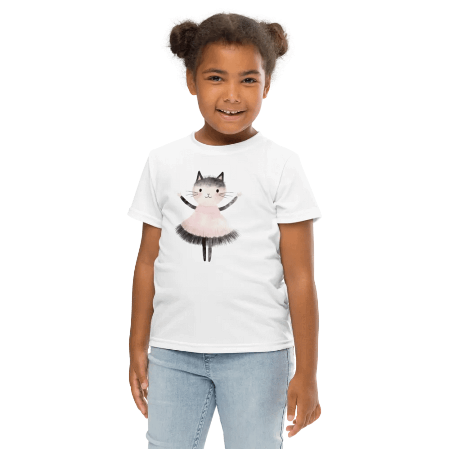 Girl's Purrfect Ballerina Printed T-Shirt product image (5)