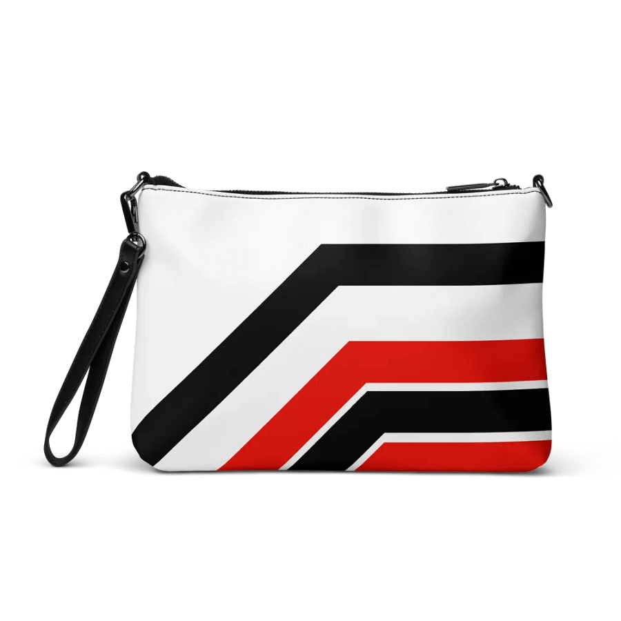 Black/White/Red Bent Color Lines Crossbody Bag product image (5)