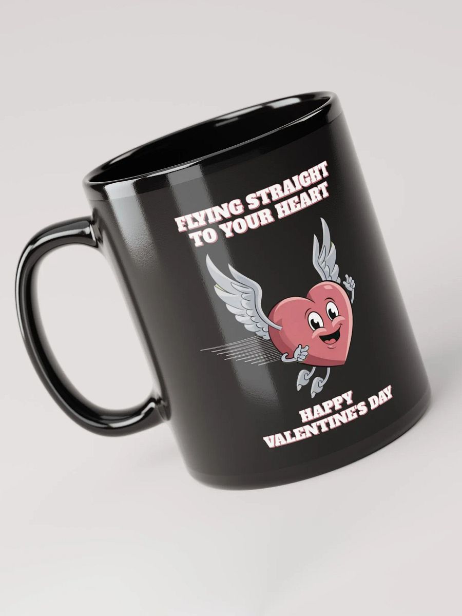Flying Straight To Your Heart - Happy Valentine's Day Black Mug product image (3)