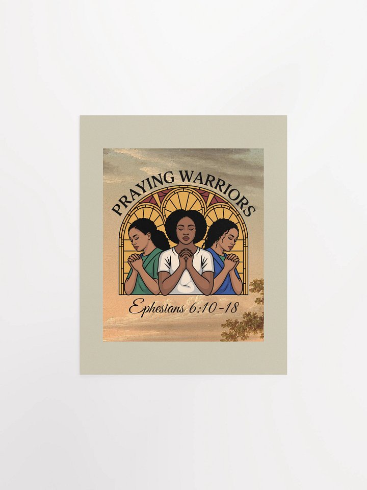 Prayer Warrior's Stained Glass Christian Paper Matte Poster- Printable product image (1)