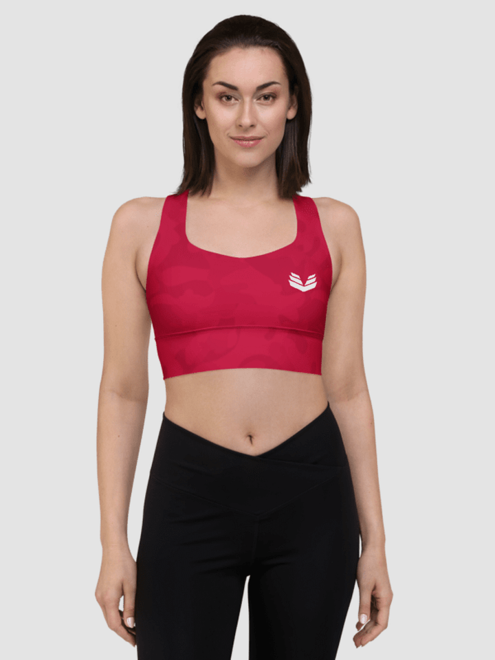 Longline Sports Bra - Crimson Camo product image (1)