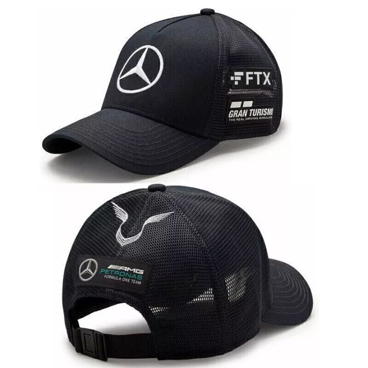 Men's Cap Hat Baseball Adjustable Mercedes Benz AMG Petronas Black/White Solid product image (1)