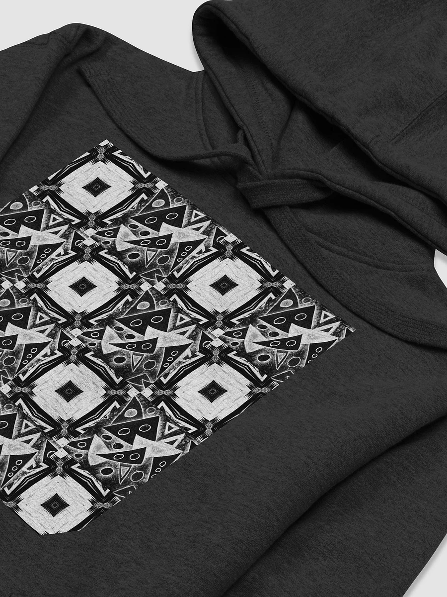 Abstract Monochrome Pattern Shapes and Squares Unisex Pull Over Hoodie product image (5)