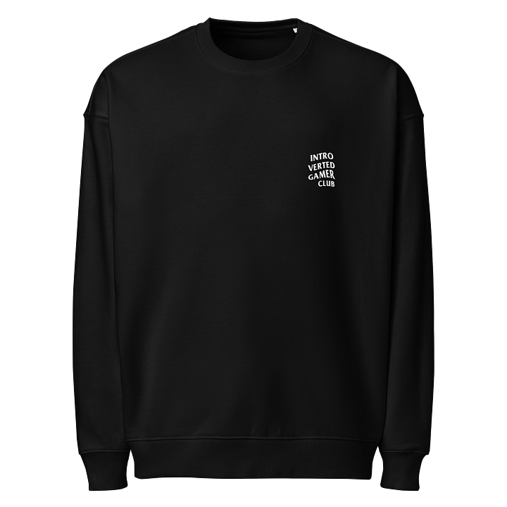 Introverted Gamer Club White on Black Oversized Sweatshirt product image (1)
