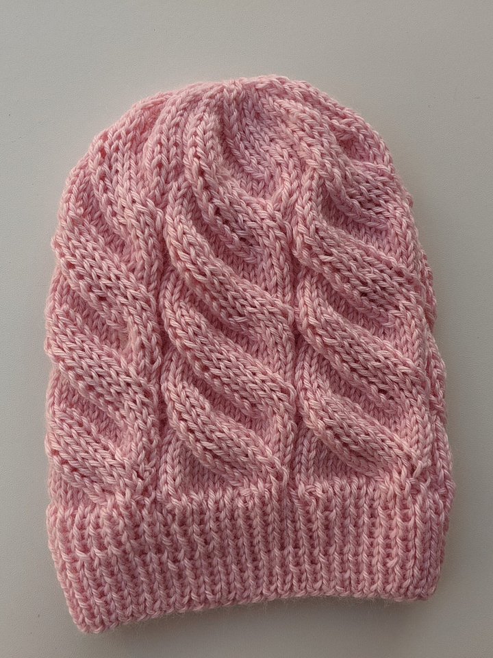 Azure Faux Cables Knit Hat Pattern product image (2)