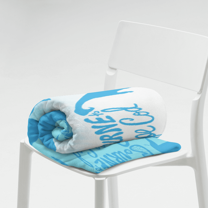 BOURNE to Cape Cod™ | Blue Logo Repeat Pattern Throw Blanket | on Patriotic Pastels Background | Coastal Cozy Vibes product image (2)