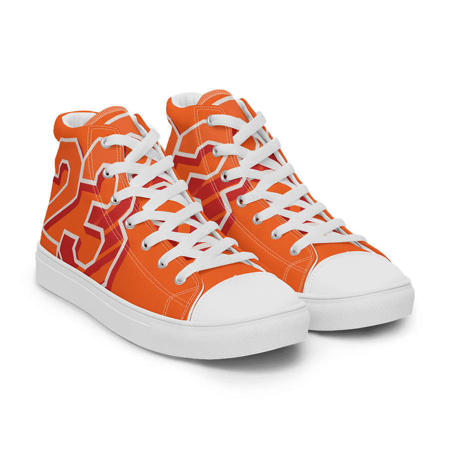 Vibrant "23" Orange Canvas High Tops product image (8)