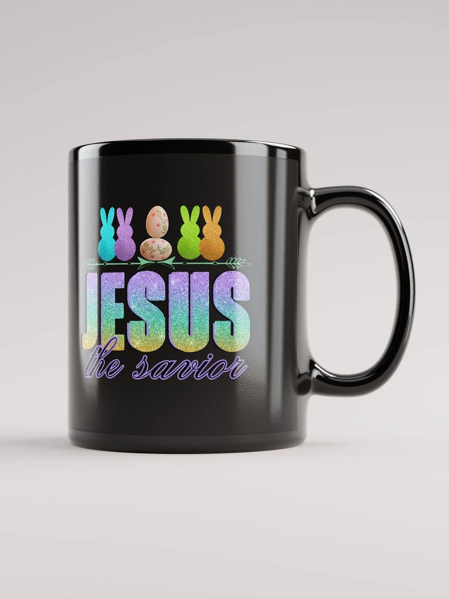 JESUS The Savior Black Glossy Ceramic Mug product image (2)