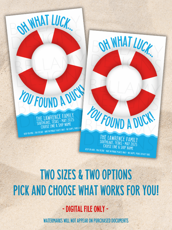 Editable Cruise Ship Duck Hunting Tags product image (6)