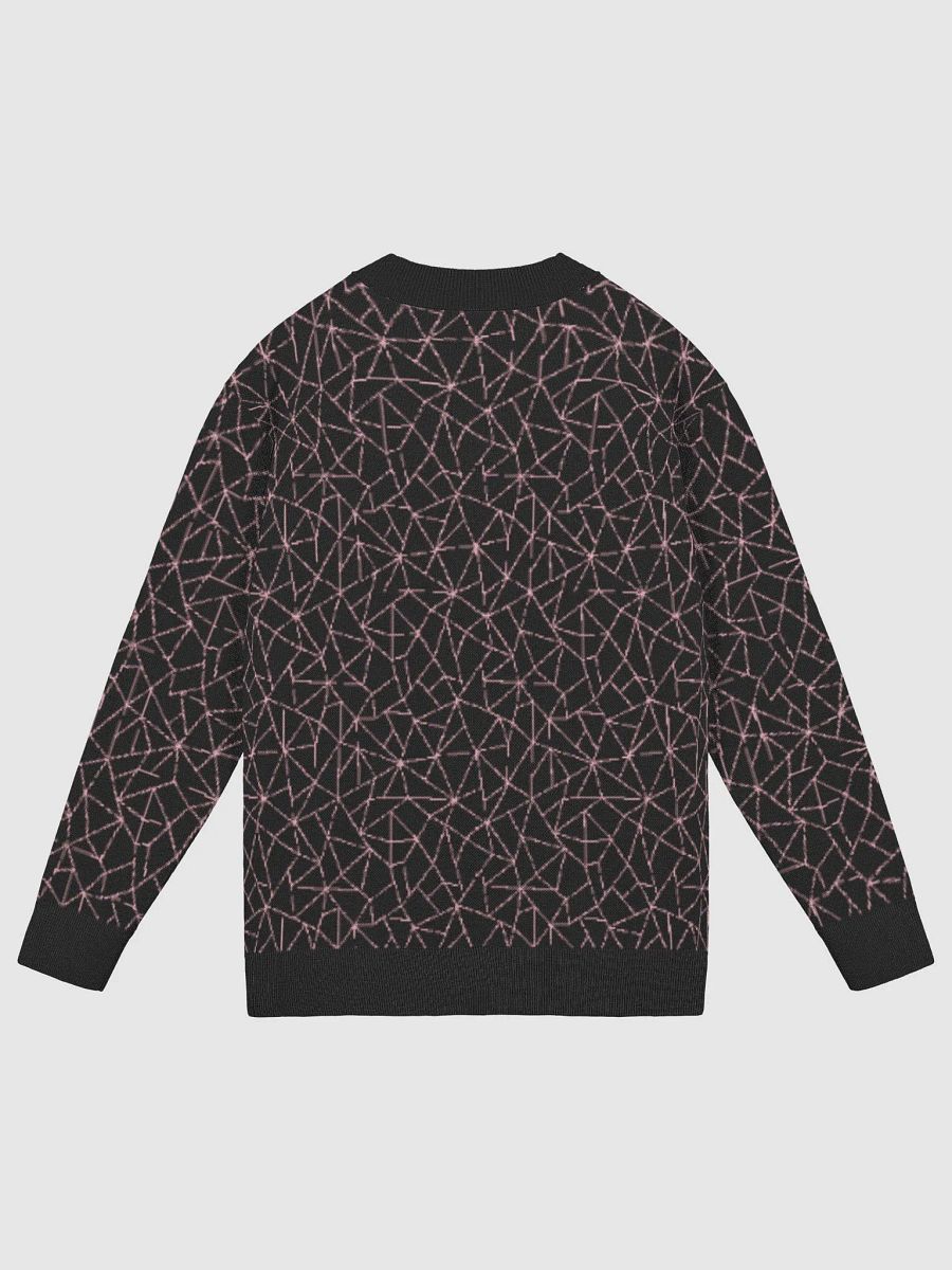Pink Black Geometric Pattern Cardigan Sweater product image (14)