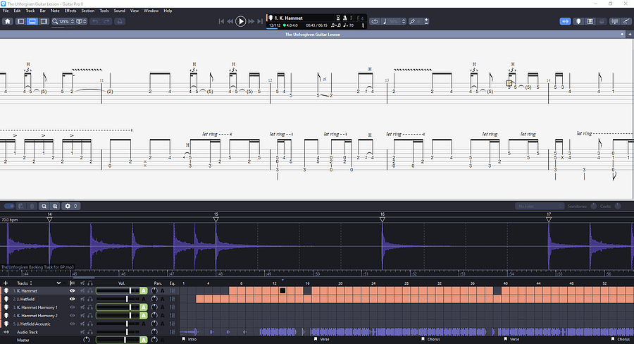 The Unforgiven PDF TAB + Backing Track MP3 product image (3)