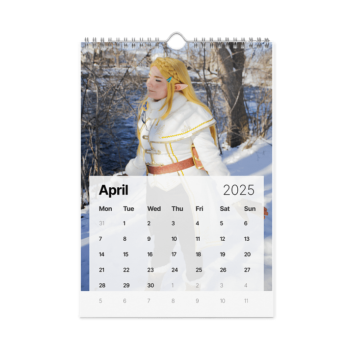 Princess Zelda (Winter Outfit) Cosplay 2025 Wall Calendar product image (1)