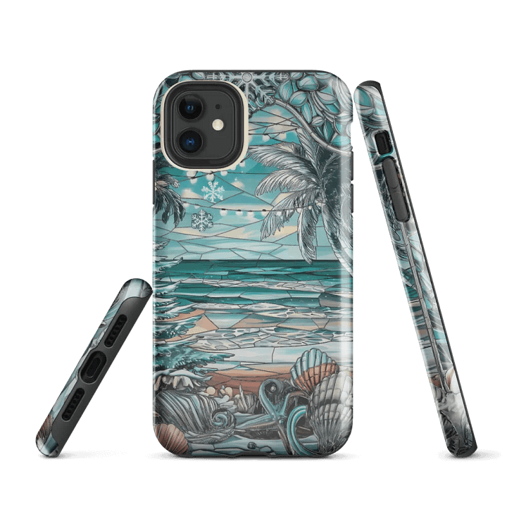 Tropical Winter Paradise Stained Glass iPhone® Tough Case product image (1)