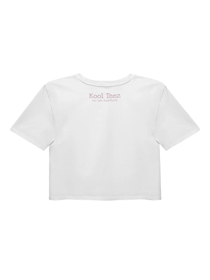 Cute Dudette White Crop Top Pink Logo Print product image (2)