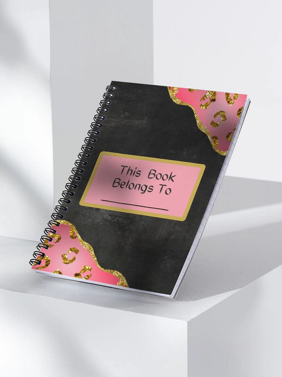 Spiral Notebook-With Pink and Gold Leopard Borders product image (5)