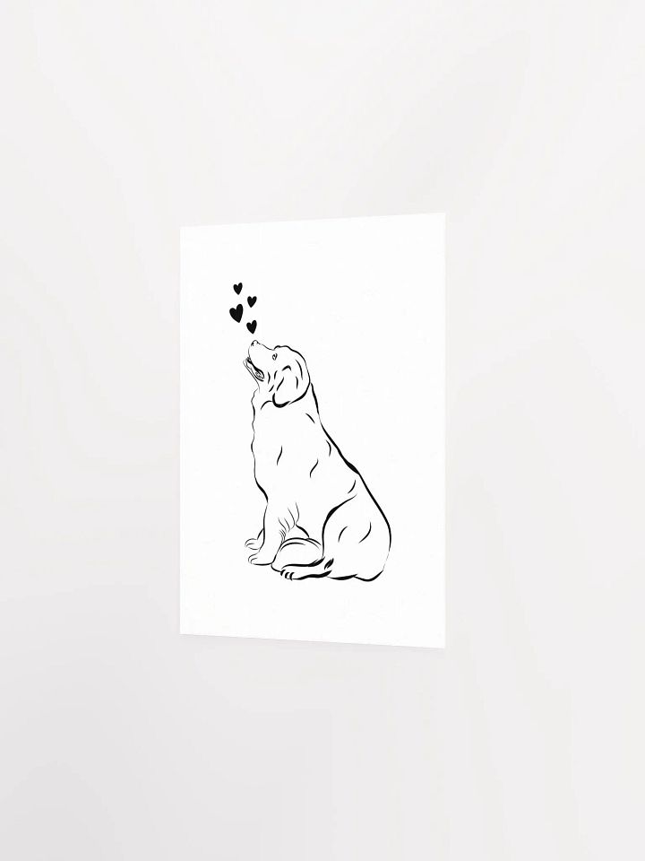 Golden Retriever Line Art & Hearts Poster product image (15)