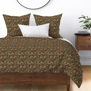 Seamless Pattern - Wilted Boho Floral Design on a Green Background product image (2)