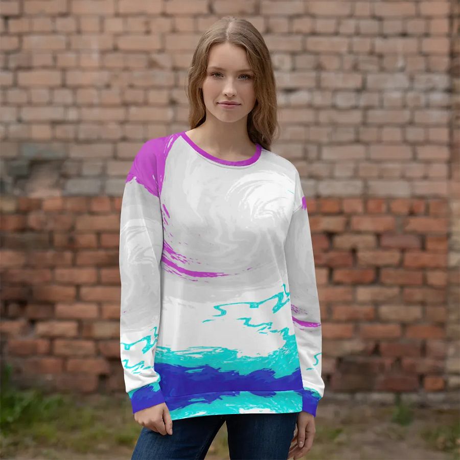 Abstract Vibrant Swirling Melting Forest Unisex Sweatshirt product image (3)
