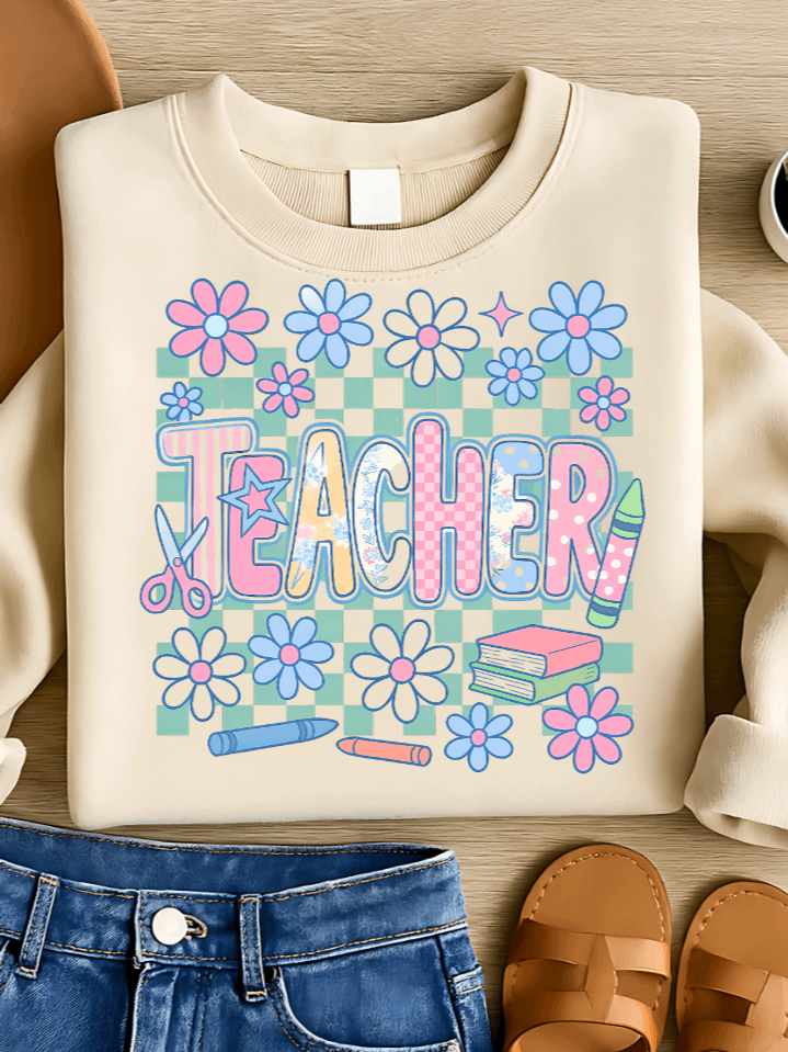Coquette Teacher Sublimation PNG – Cute Back to School Design for Stylish Educators – Pink Bow & Girly Aesthetic Clipart – 300 DPI Instant Download product image (1)
