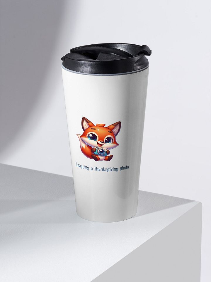 Snapping A Thanksgiving Photo Cute Fox Travel Mug product image (2)